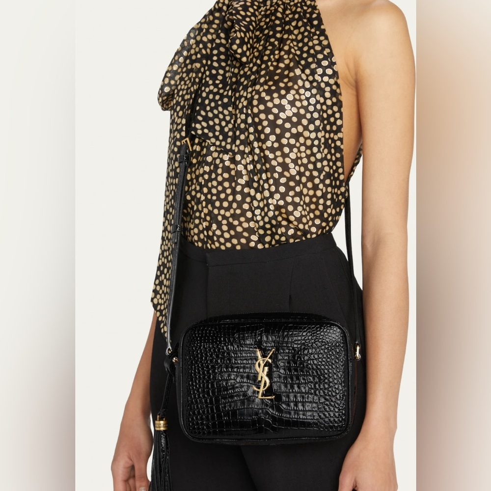 COPY - YSL Lou Camera Bag with Tassel/Croc Embossed Leather